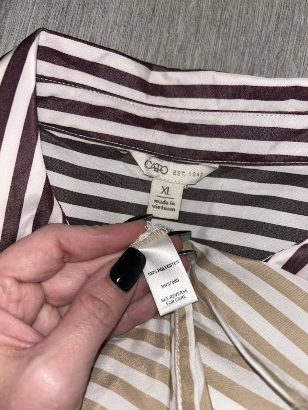 Cato Multicolored Stripped Buttoned Up Long Sleeved Businesses Casual Shirt XL - Picture 7 of 7